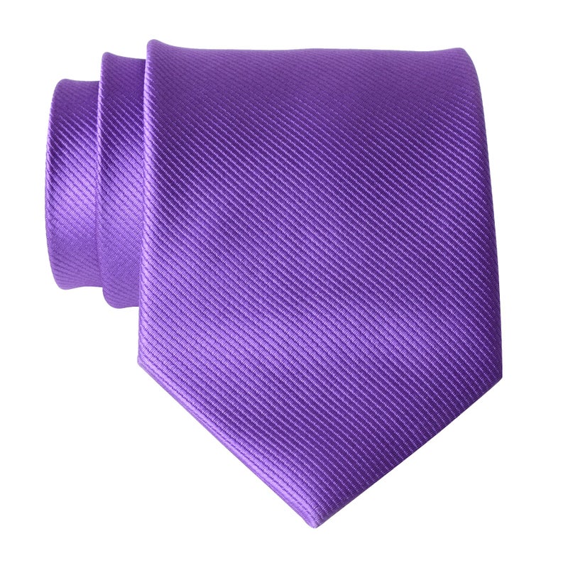 QBSM Mens Purple Lavender Solid Necktie Wedding Office Suit Dress Neck Ties - Image 1